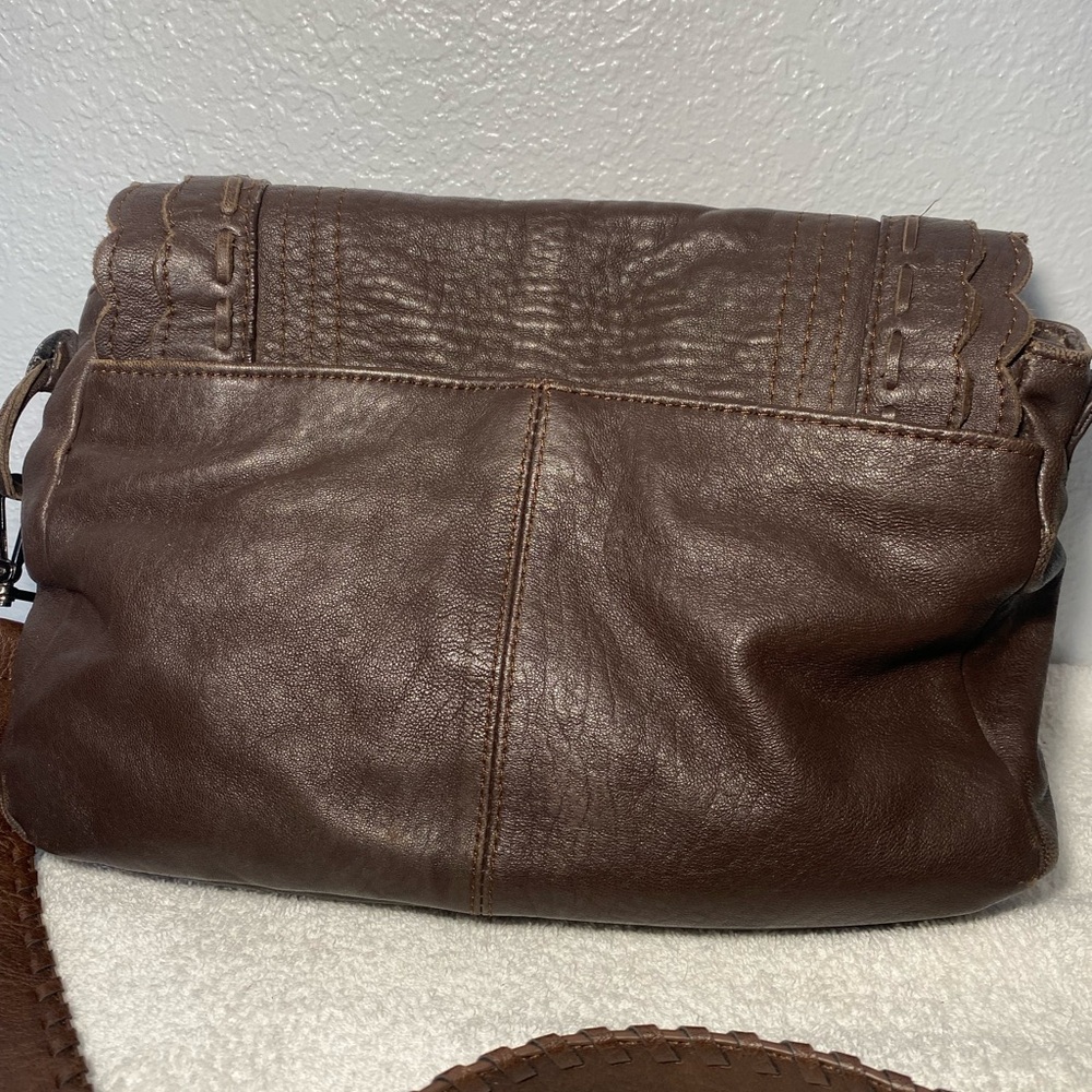 Vince Camuto Brown pebbled leather shoulder handbag - Picture 7 of 9